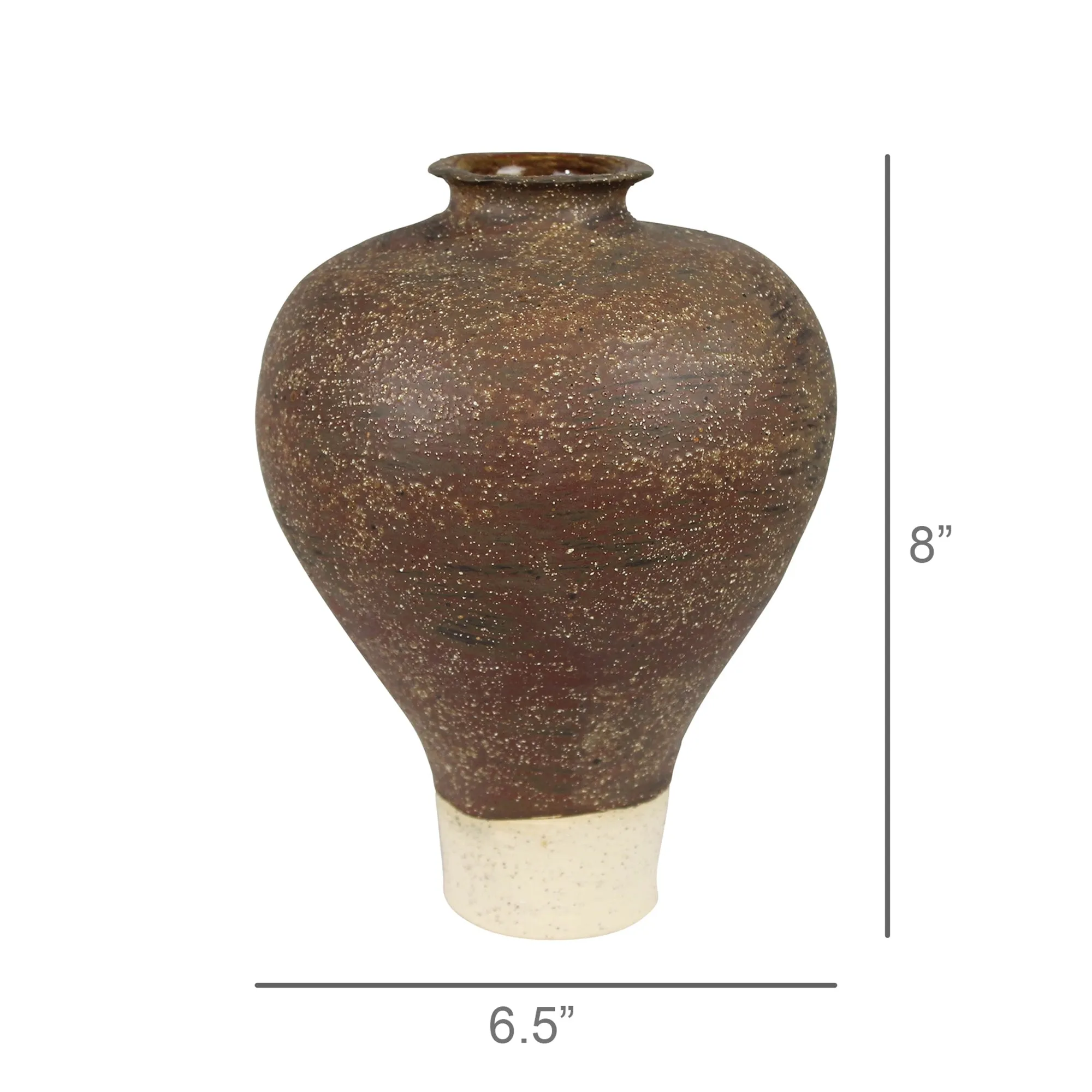 Umbria Narrow Bottom Vase, Ceramic, Brown