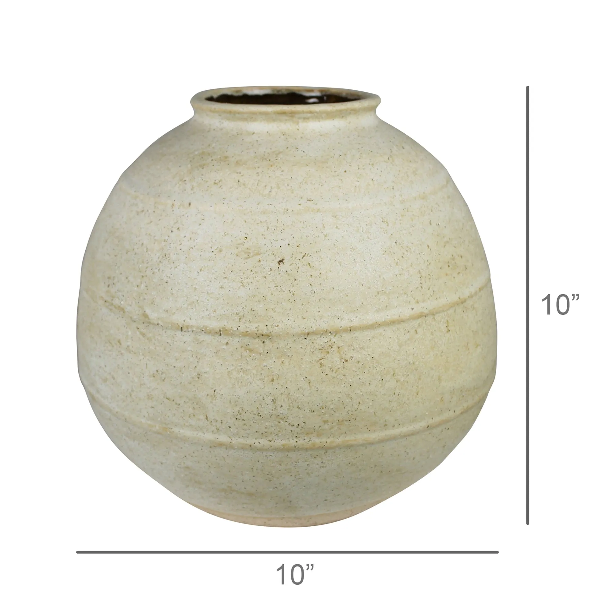 Umbria Round Vase, Ceramic, White