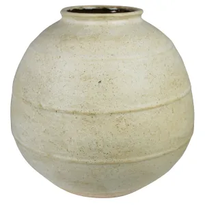 Umbria Round Vase, Ceramic, White Vase,Ceramic Vase