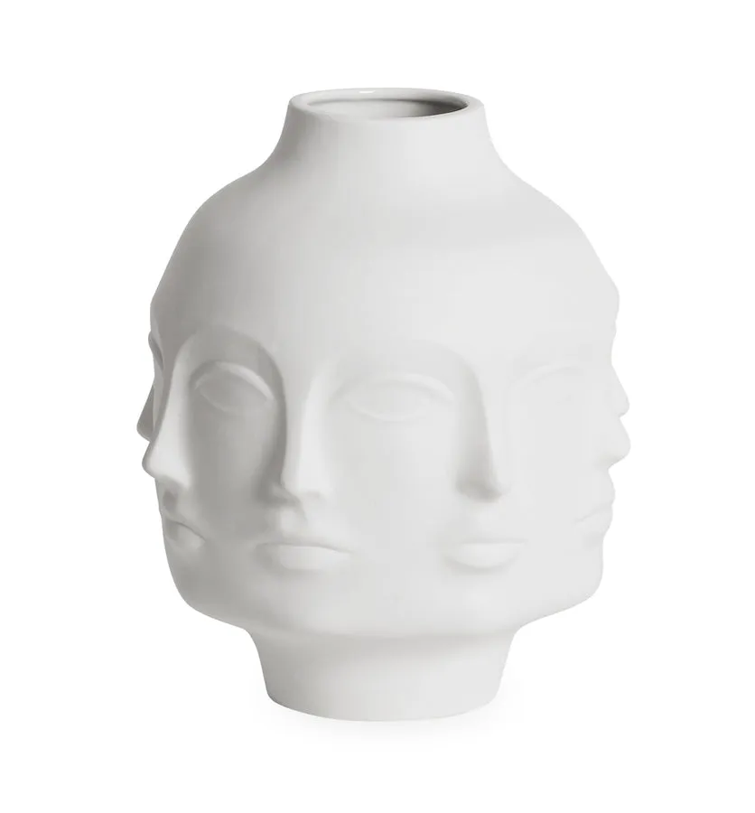 Unglazed Porcelain Face Vase L | Jonathan Adler Dora Maar Vase,Glass Vase