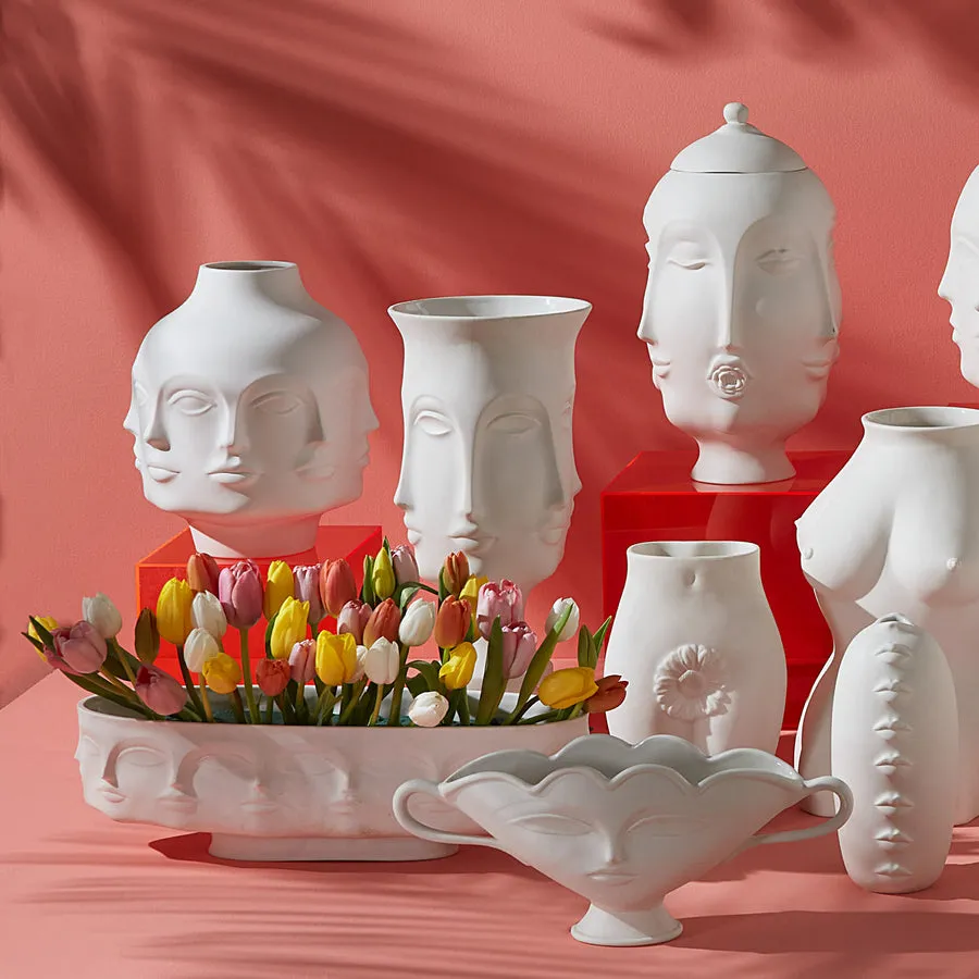 Unglazed Porcelain Face Vase L | Jonathan Adler Dora Maar