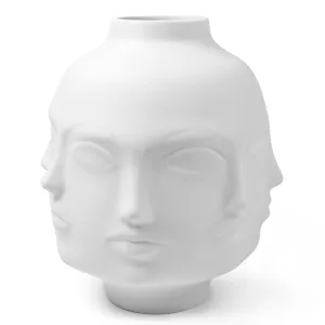 Unglazed Porcelain Giant Face Vase | Jonathan Adler Dora Maar Vase,Glass Vase