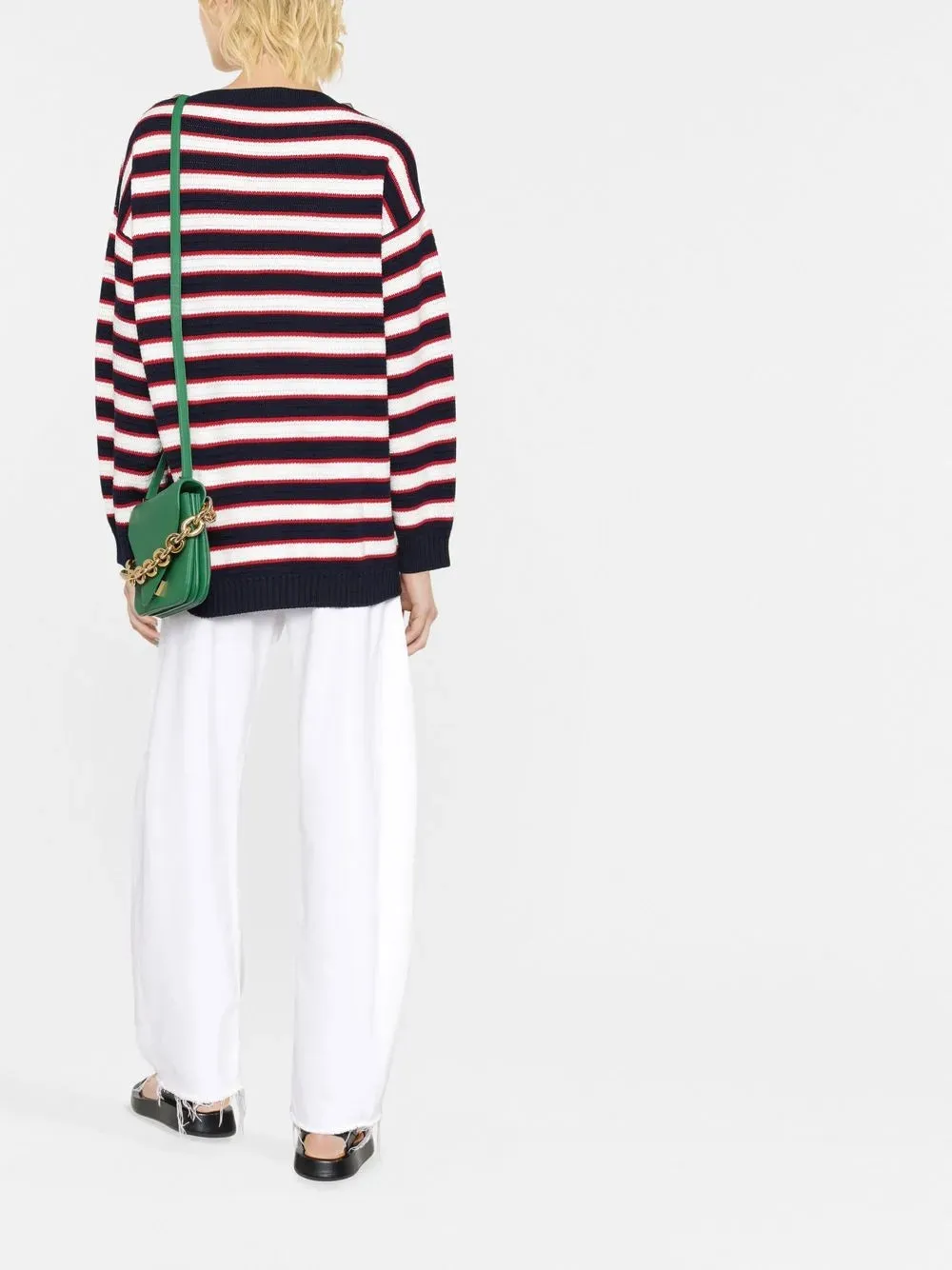 Valentino Logo-Embroidered Striped Jumper