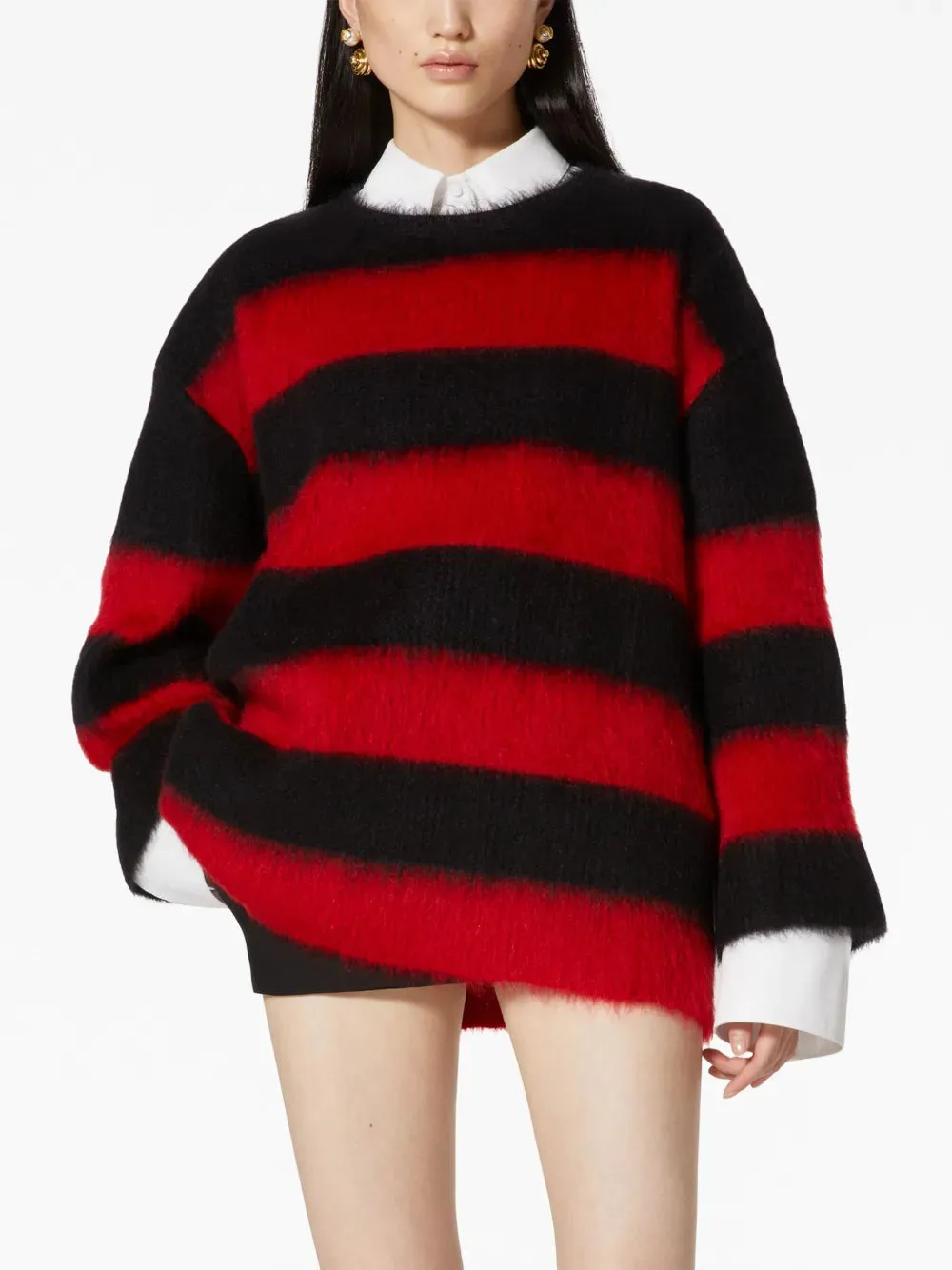Valentino Striped Mohair-Blend Jumper