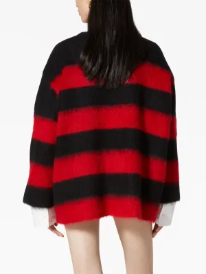 Valentino Striped Mohair-Blend Jumper