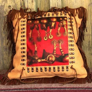 Vaquero Spurs Western Leather Accent Pillow storage cart, utility cart