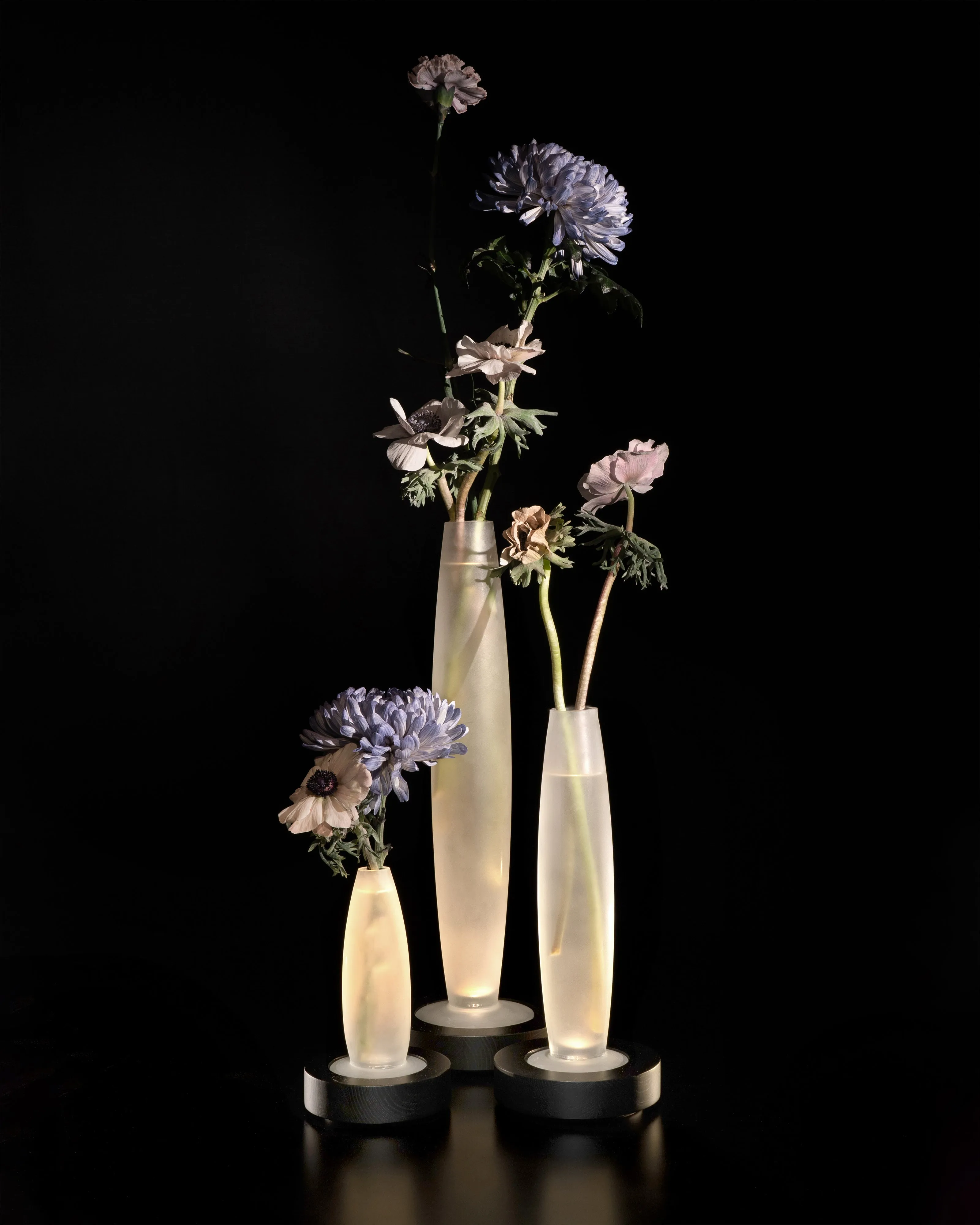 Vase/table lamp black white Lys 1