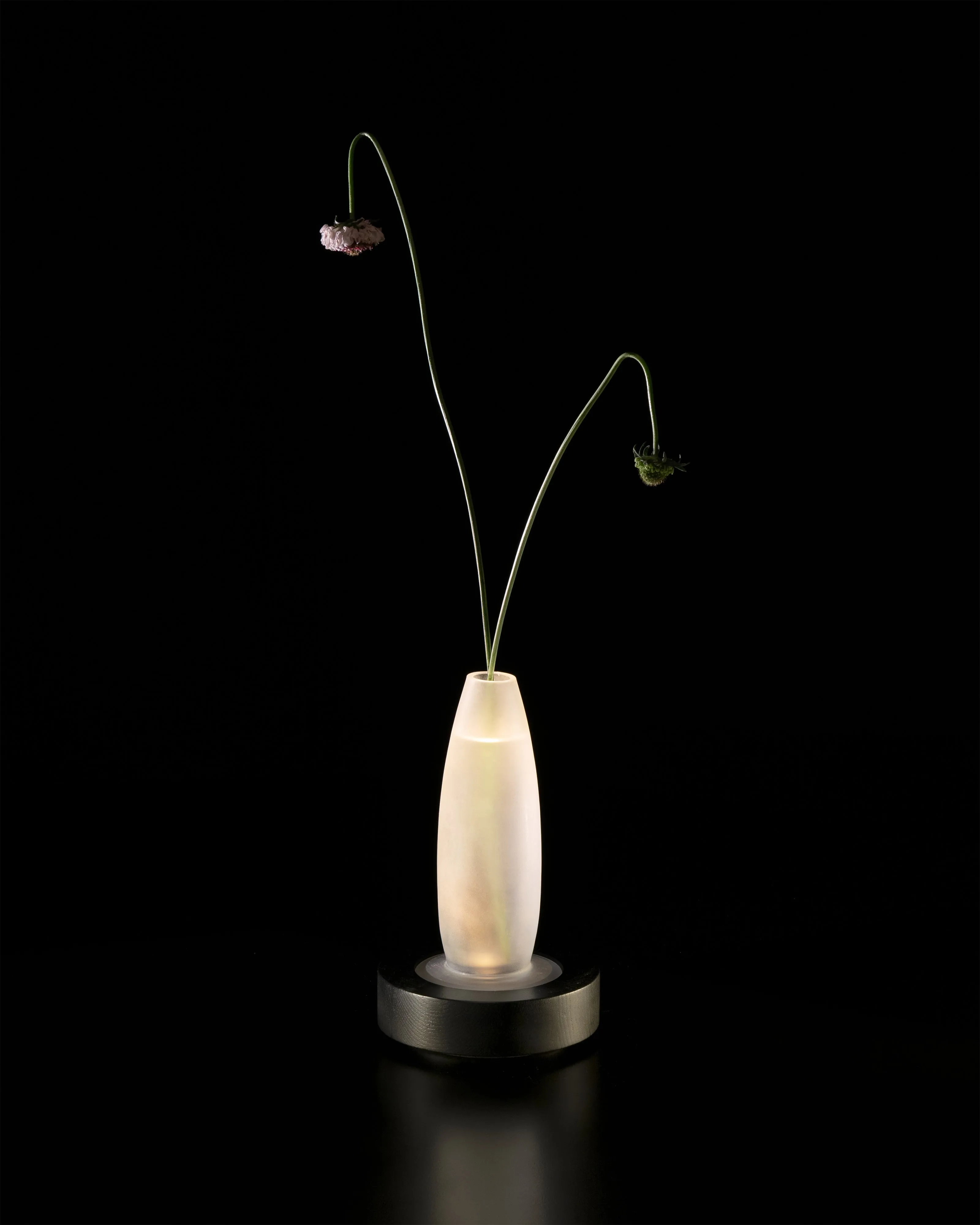 Vase/table lamp black white Lys 1