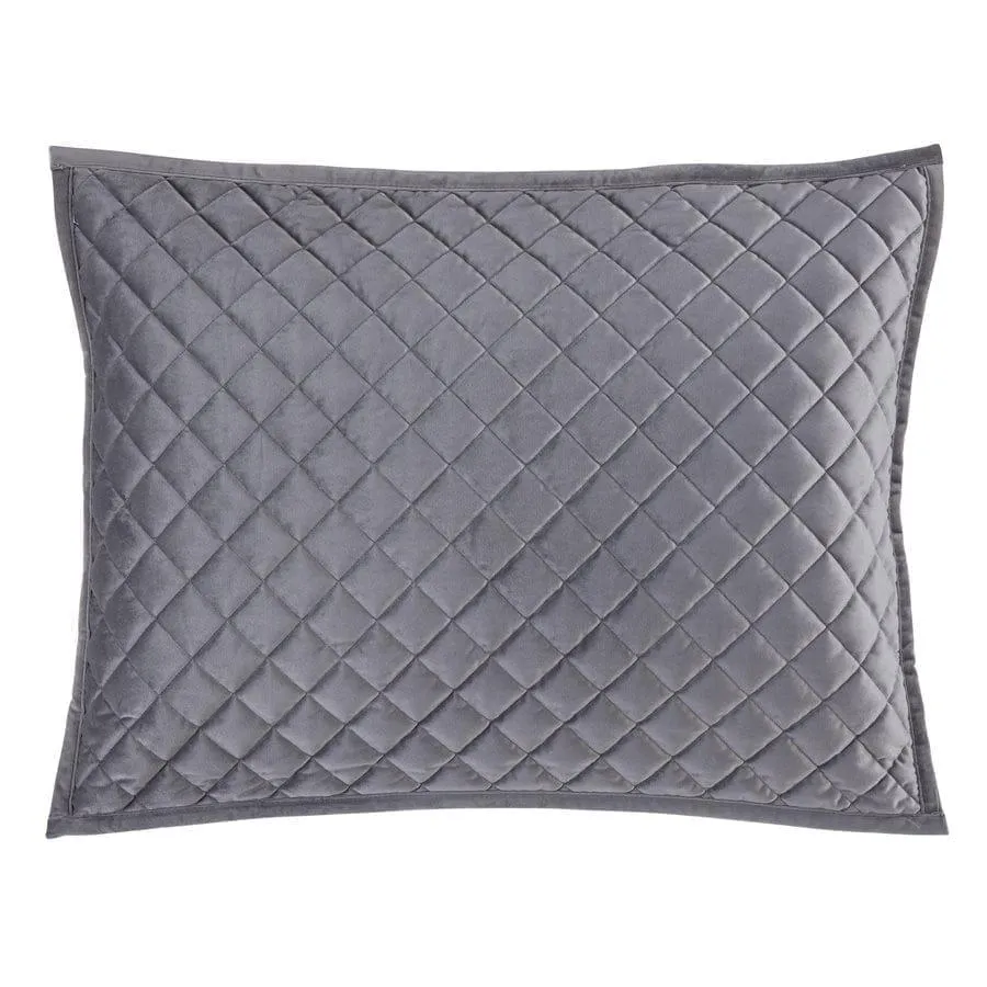 Velvet Quilted King Pillow Shams - 6 Colors