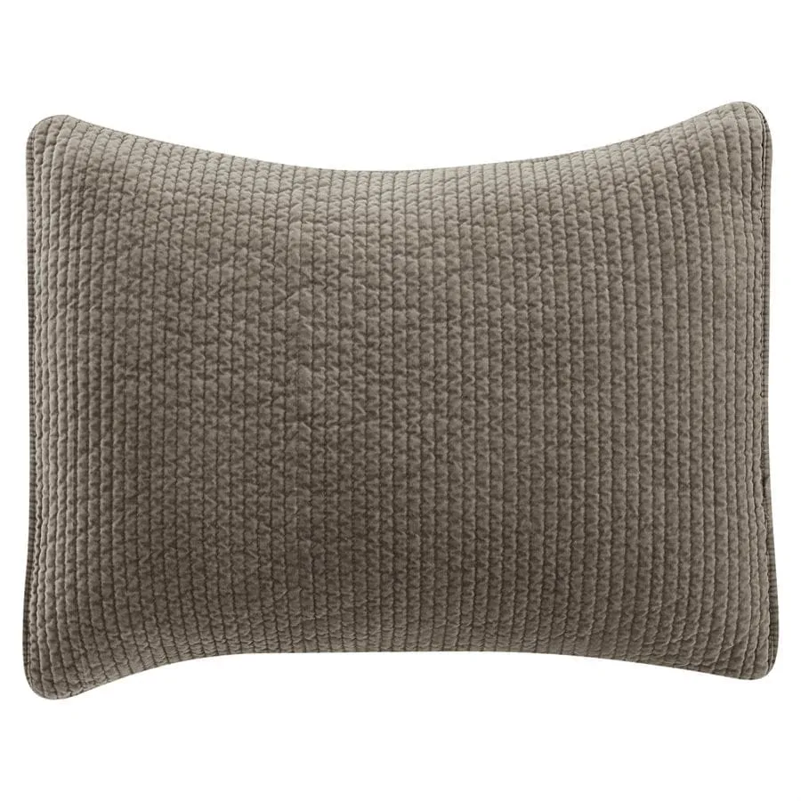 Velvet Quilted King Pillow Shams - Stonewashed in 9 Colors