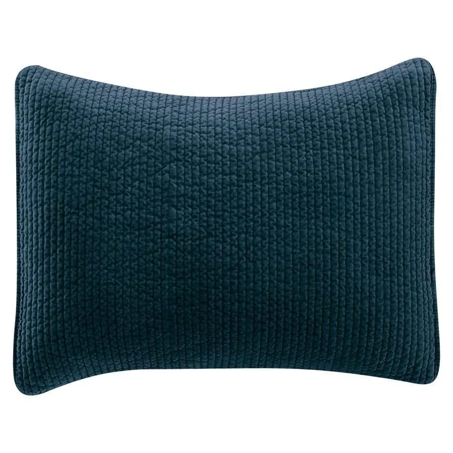 Velvet Quilted King Pillow Shams - Stonewashed in 9 Colors