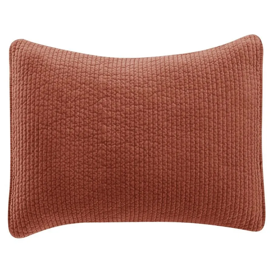 Velvet Quilted King Pillow Shams - Stonewashed in 9 Colors