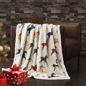 Victorian Horses Campfire Sherpa Throw bookcase, standing shelf