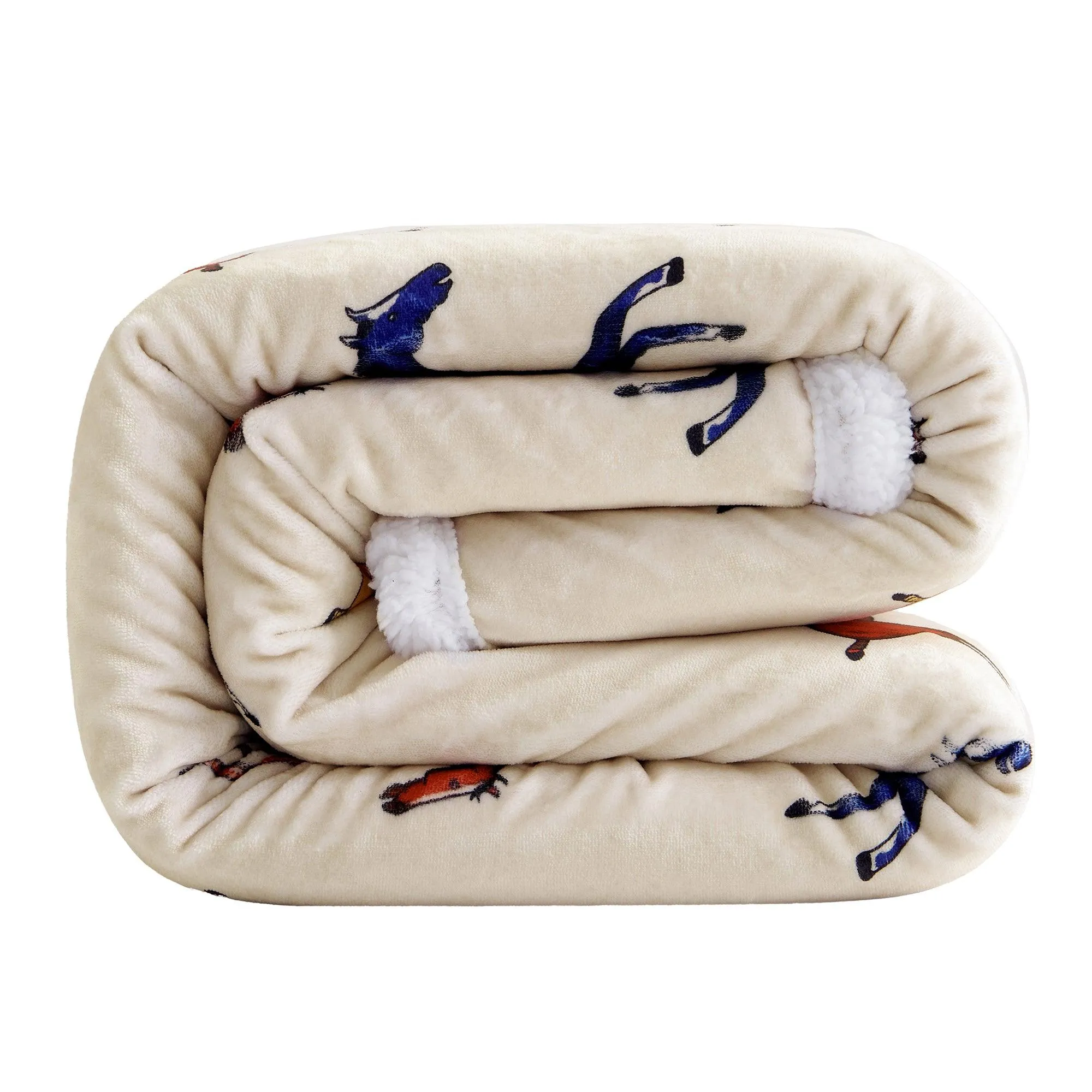 Victorian Horses Campfire Sherpa Throw