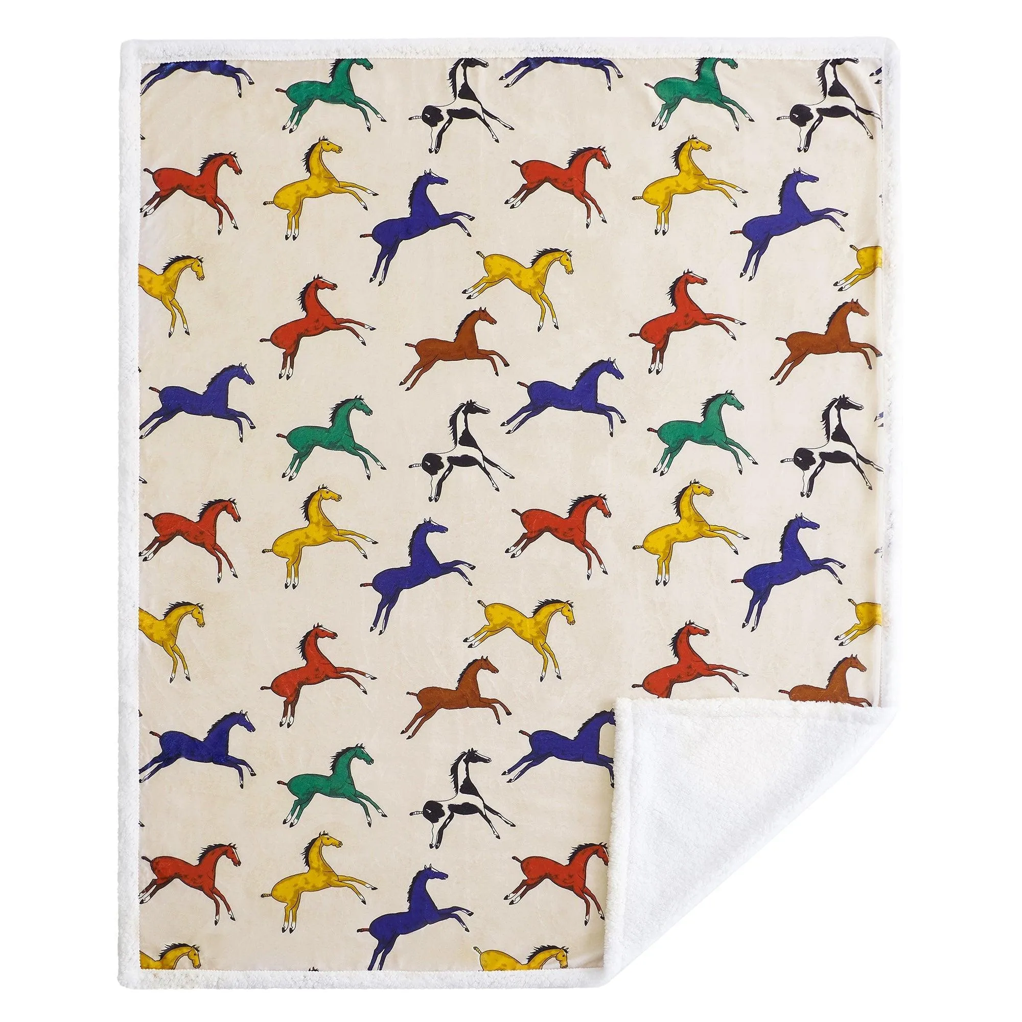 Victorian Horses Campfire Sherpa Throw