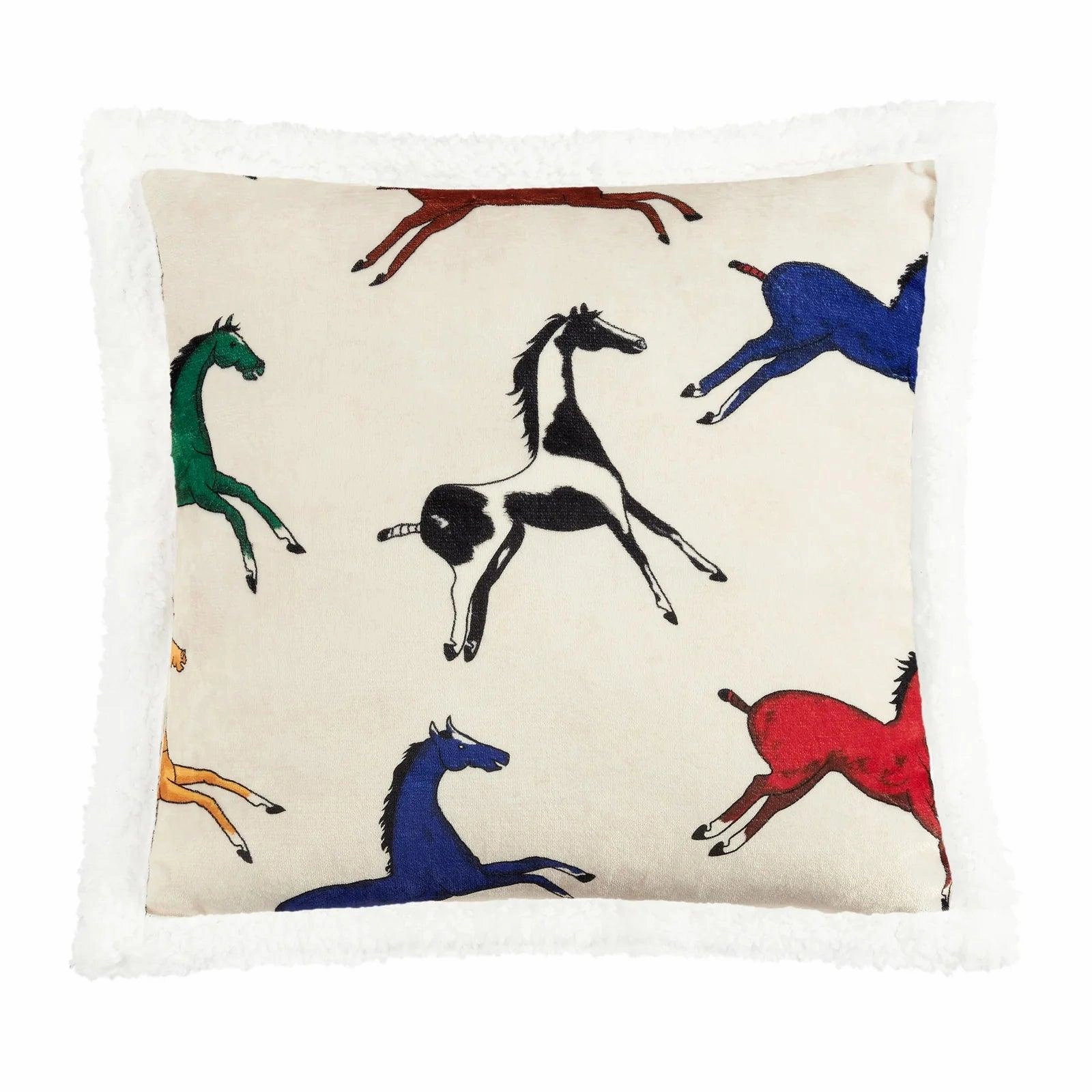Victorian Horses Campfire Sherpa Throw