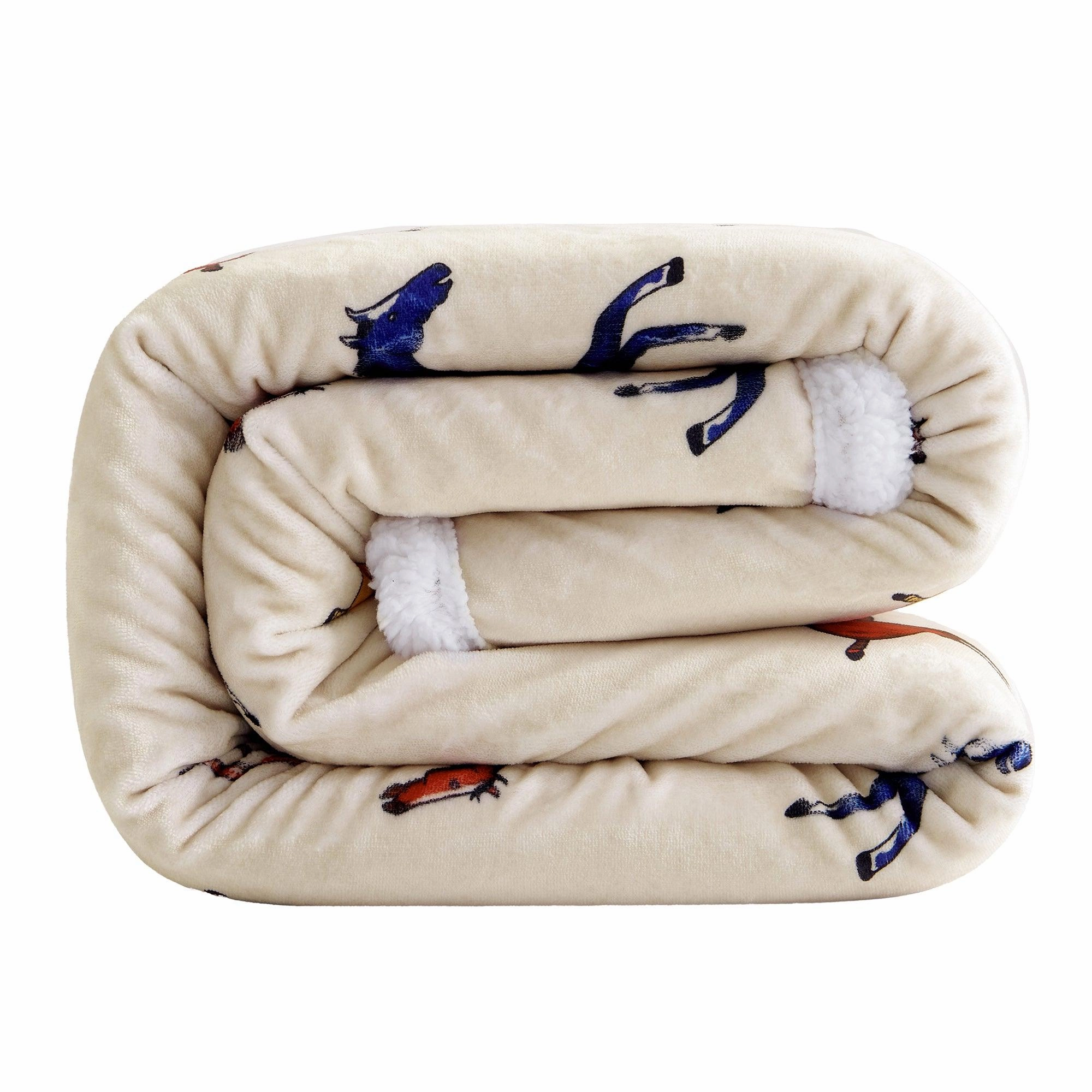 Victorian Horses Campfire Sherpa Throw
