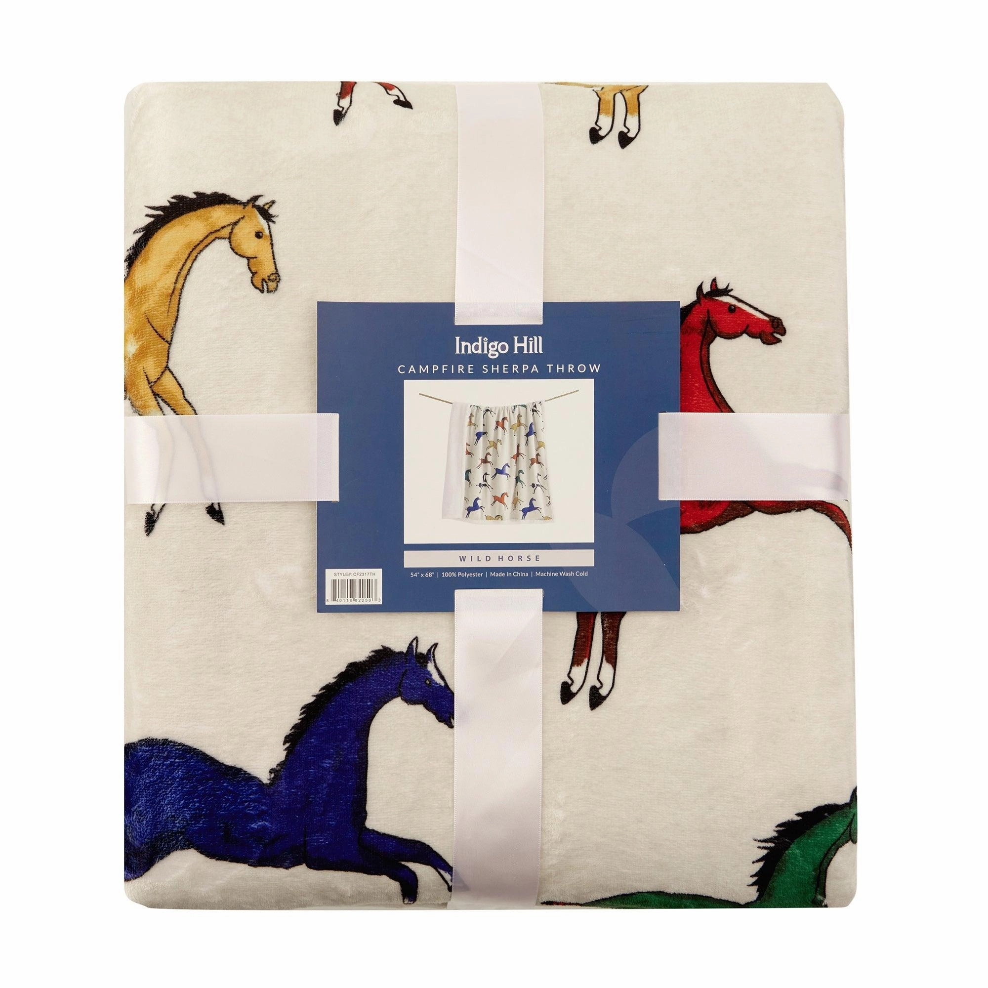 Victorian Horses Campfire Sherpa Throw