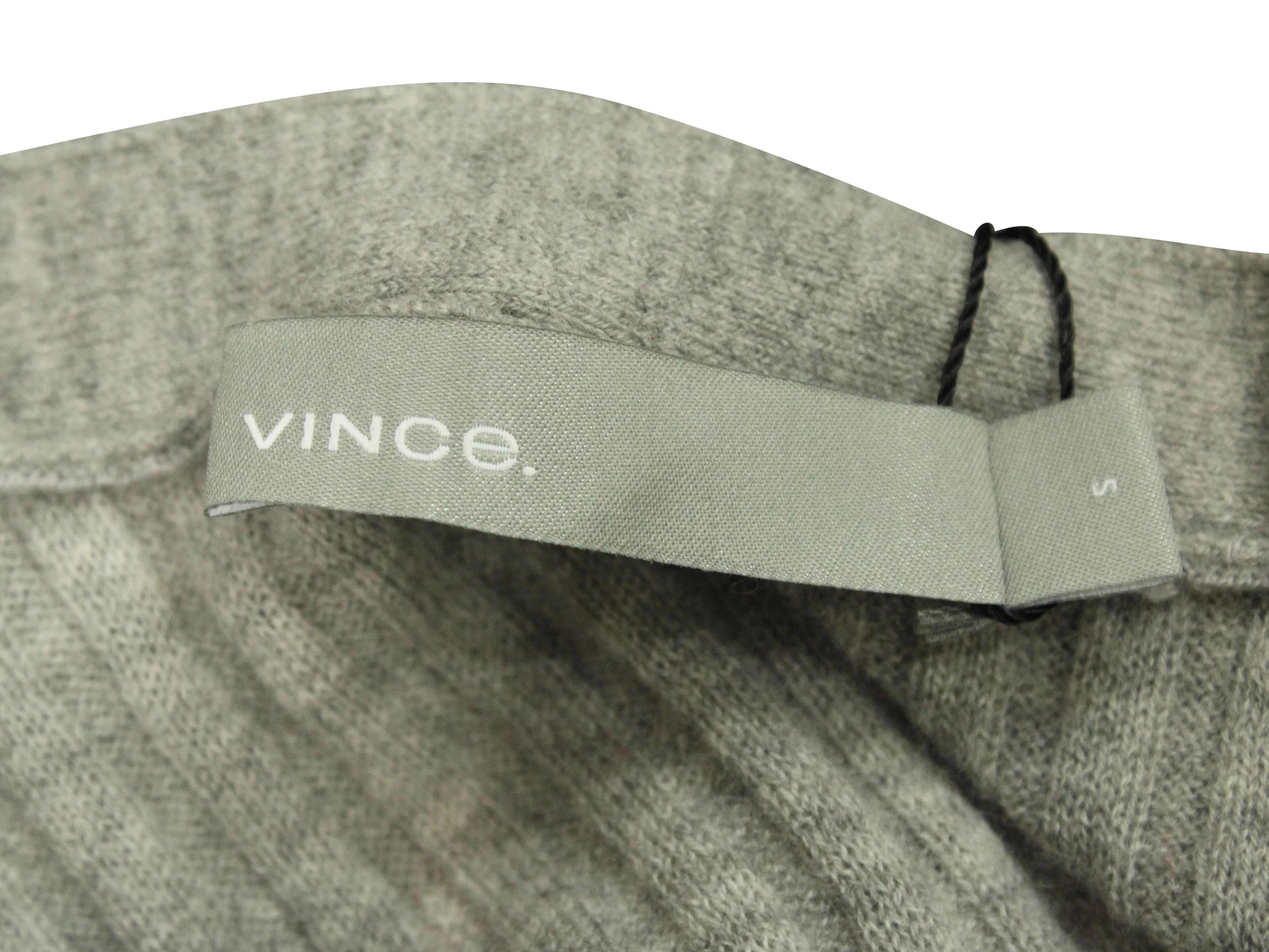 Vince Ribbed Knitted Cardigan in Grey Cashmere