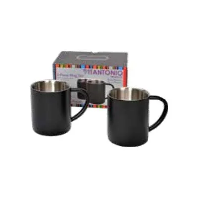 Vitantonio 2-Piece Powder Coated Black Mug Set 48178STBLK table lamp, bedside lamp