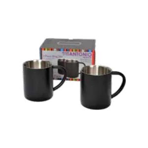 Vitantonio 2-Piece Powder Coated Black Mug Set 48178STBLK table lamp, bedside lamp