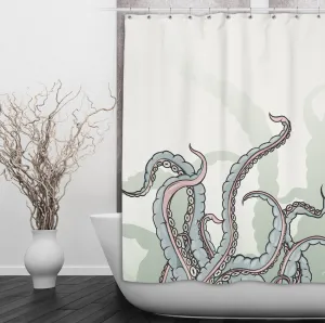 Watercolor Octopus Tentacle Shower Curtains and Optional Bath Mats Lighting,Lamps Fixtures