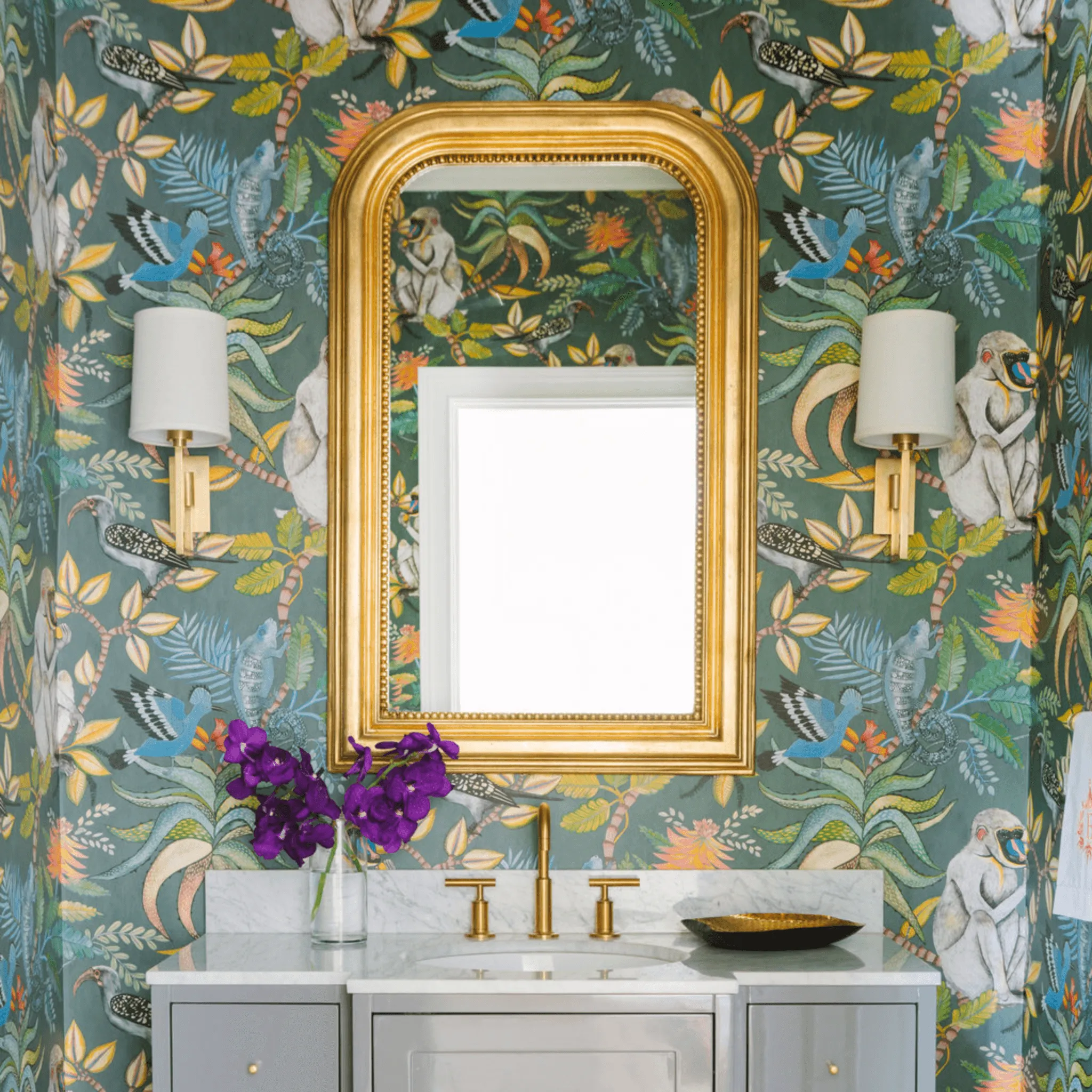 Wavery Gold Leaf Wall Mirror