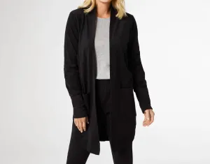 Weekend Brushed All Day Pocket Cardigan In Black