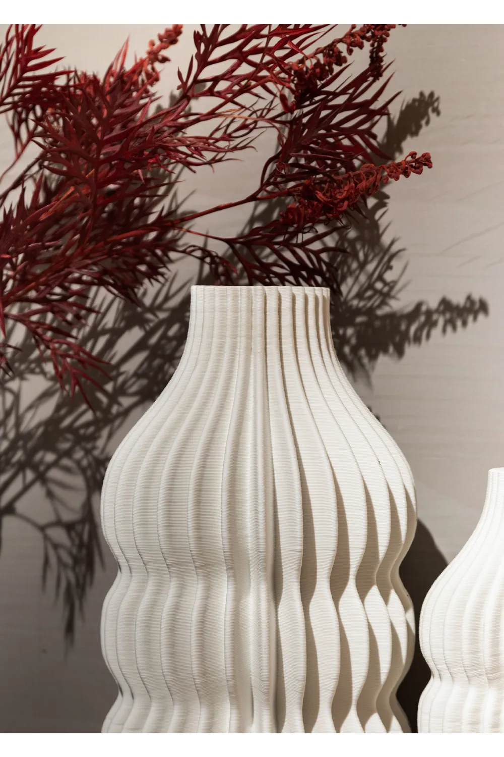 White Ceramic Fluted Vase | Liang & Eimil Iverna