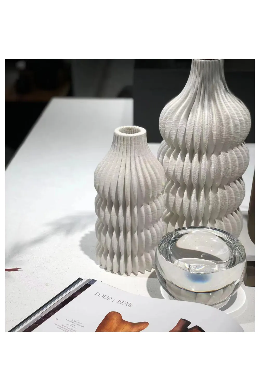 White Ceramic Fluted Vase | Liang & Eimil Iverna