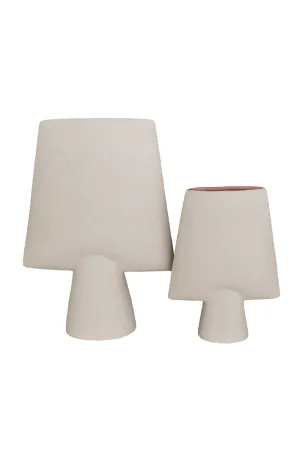 White Ceramic Pink Interior Vase (L) | Liang & Eimil Carafe I Vase,Glass Vase