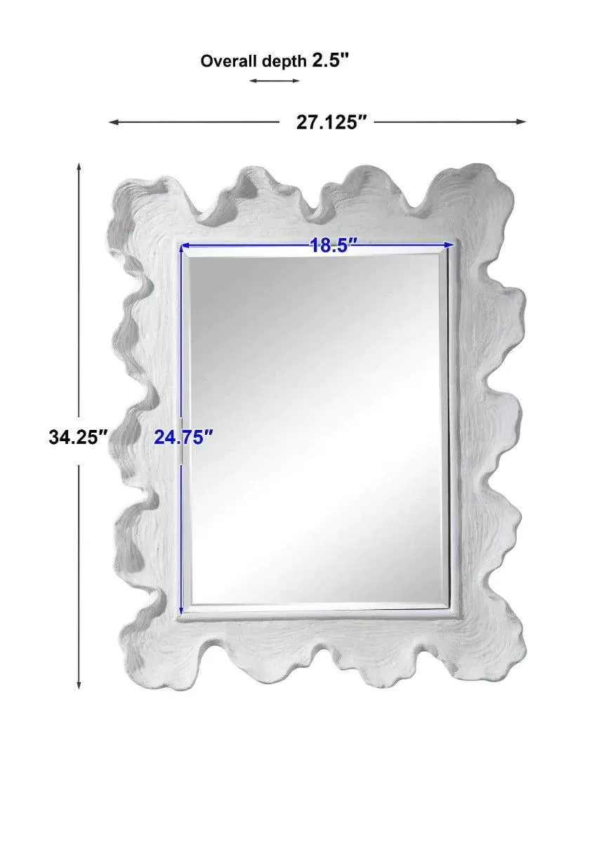 White Coral Inspired Scalloped Mirror
