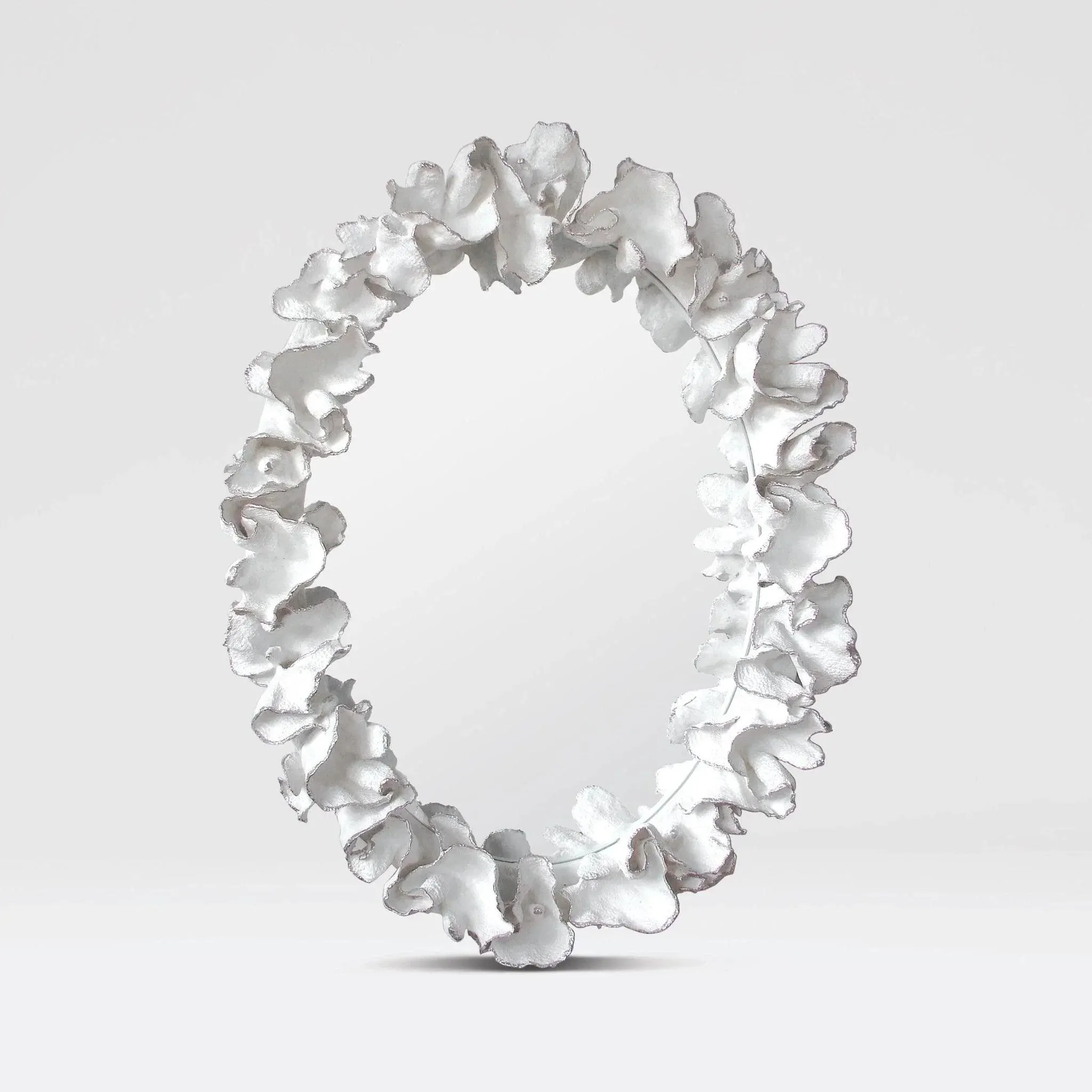 White Coral Leaf Mirror with Silver Accents Cutting Board,Kitchen Board
