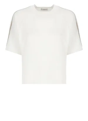 White Linen And Cotton Sweater