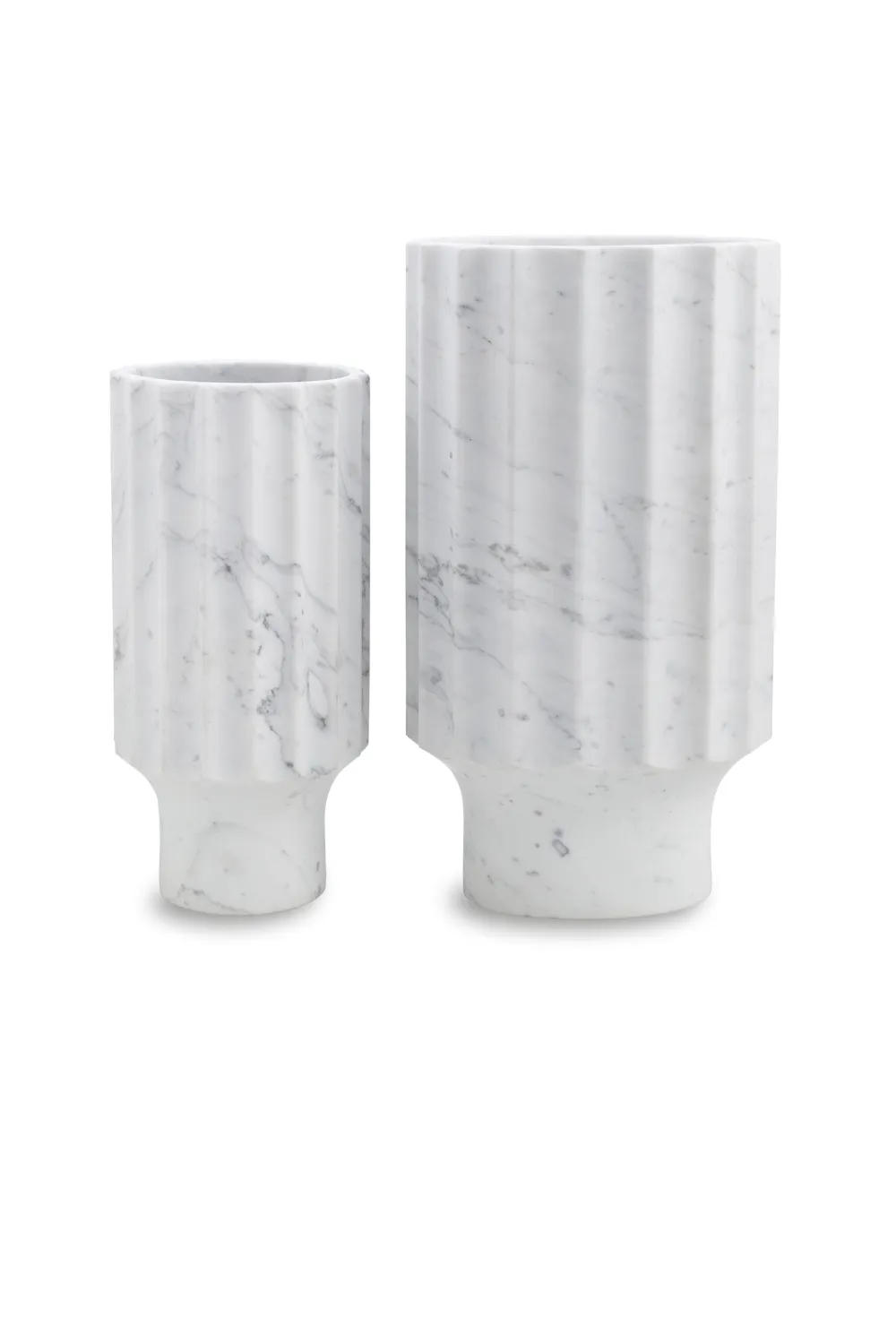 White Marble Fluted Vase (L) | Liang & Eimil Marmo I
