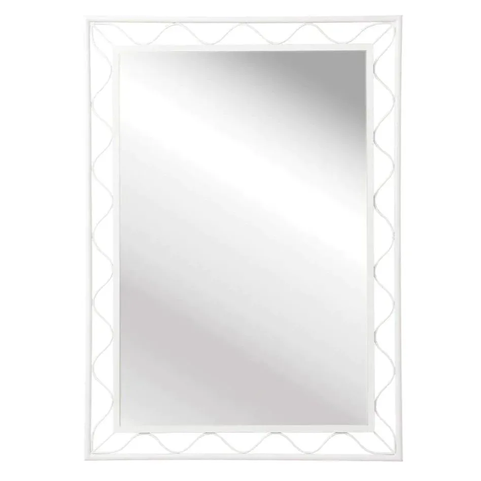 White Metal Open Wavy Frame Wall Mirror Cutting Board,Kitchen Board