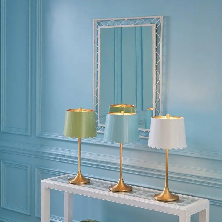 White Metal Open Wavy Frame Wall Mirror