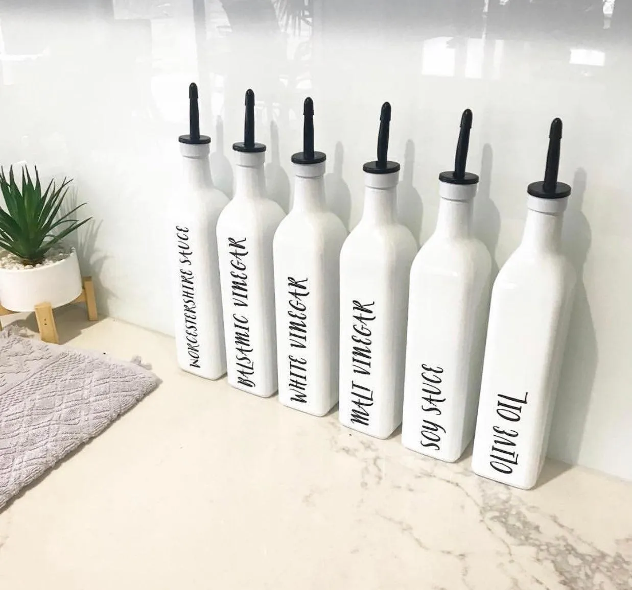 White Oil & Vinegar Bottles - 500ml