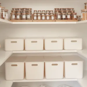 White Storage Container with Plastic Lid - 8 Pack Figurines,Decorative Ornaments