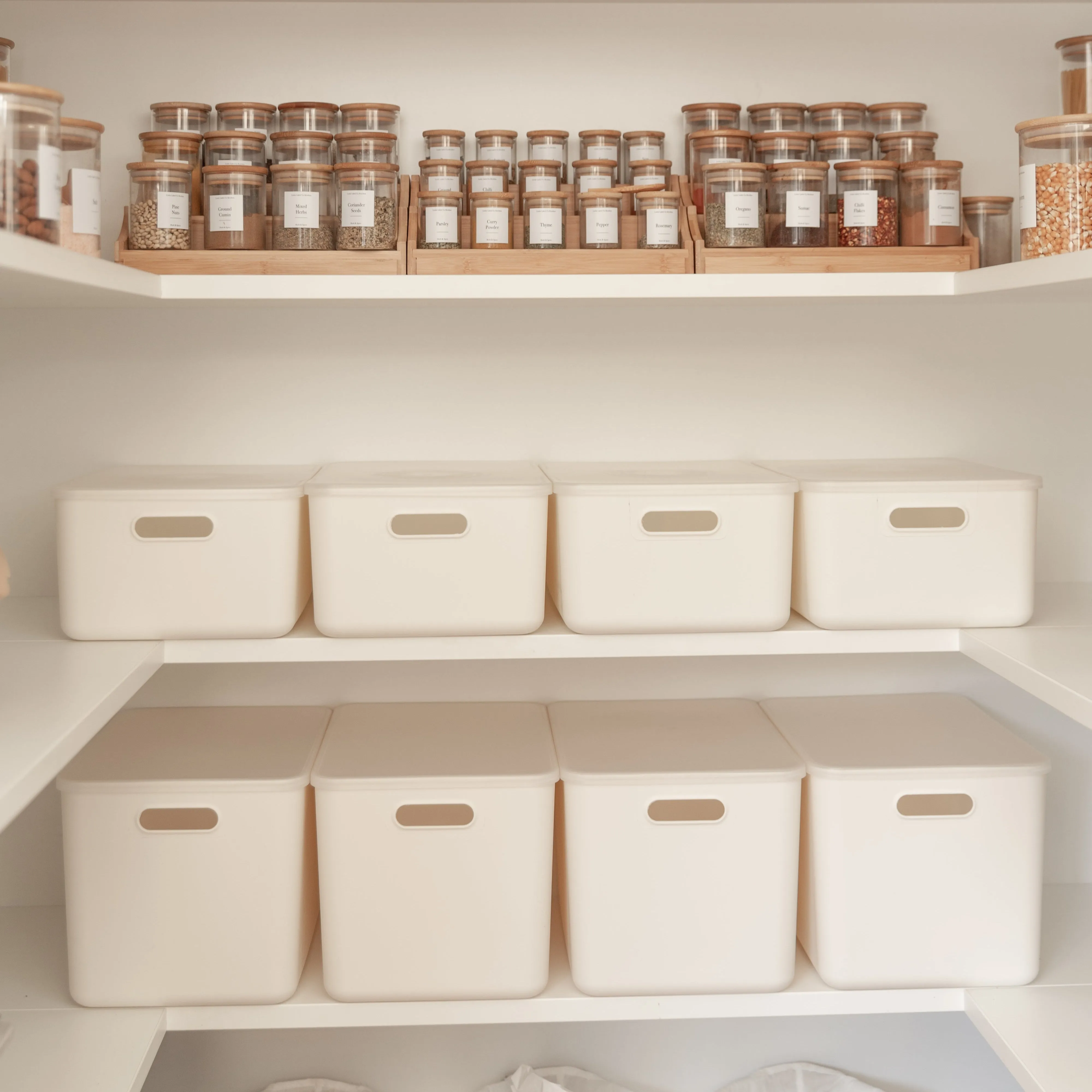 White Storage Container with Plastic Lid - 8 Pack Figurines,Decorative Ornaments