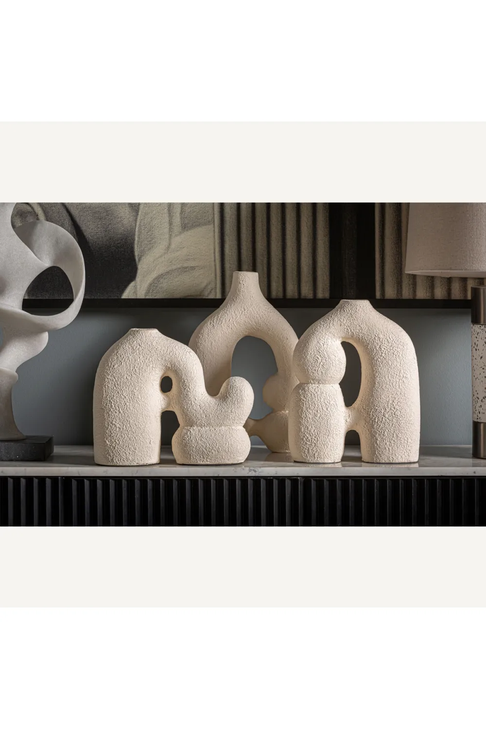 White Terracotta Sculptural Vase | Vical Home Turiff