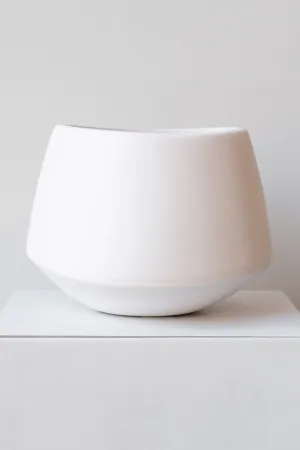 White Valve Pot 6" Vase,Flower Vase