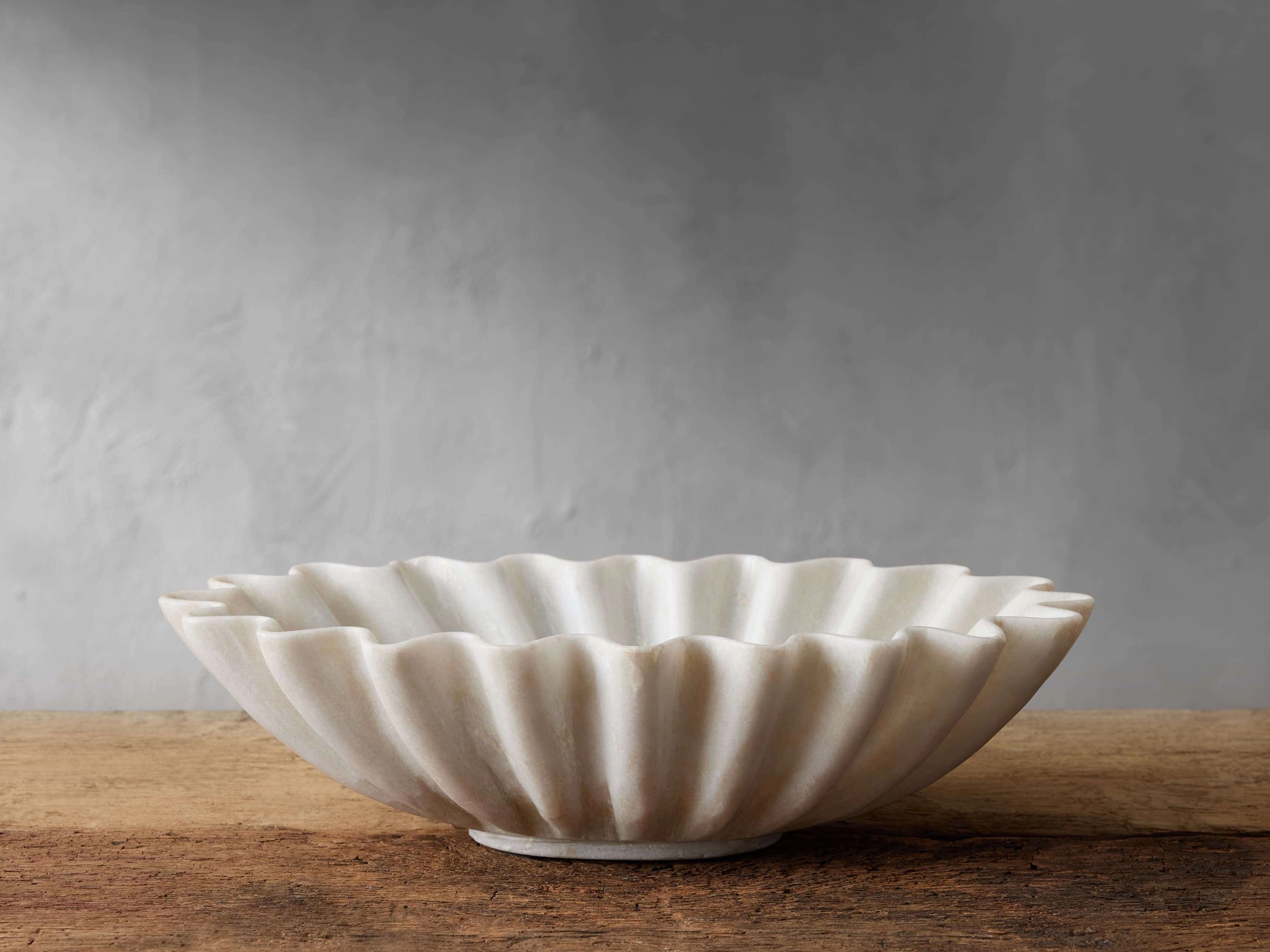 White Marble Ruffle Bowl Home Decor & Accessories,decorative home accessories