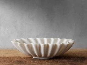 White Marble Ruffle Bowl Home Decor & Accessories,decorative home accessories