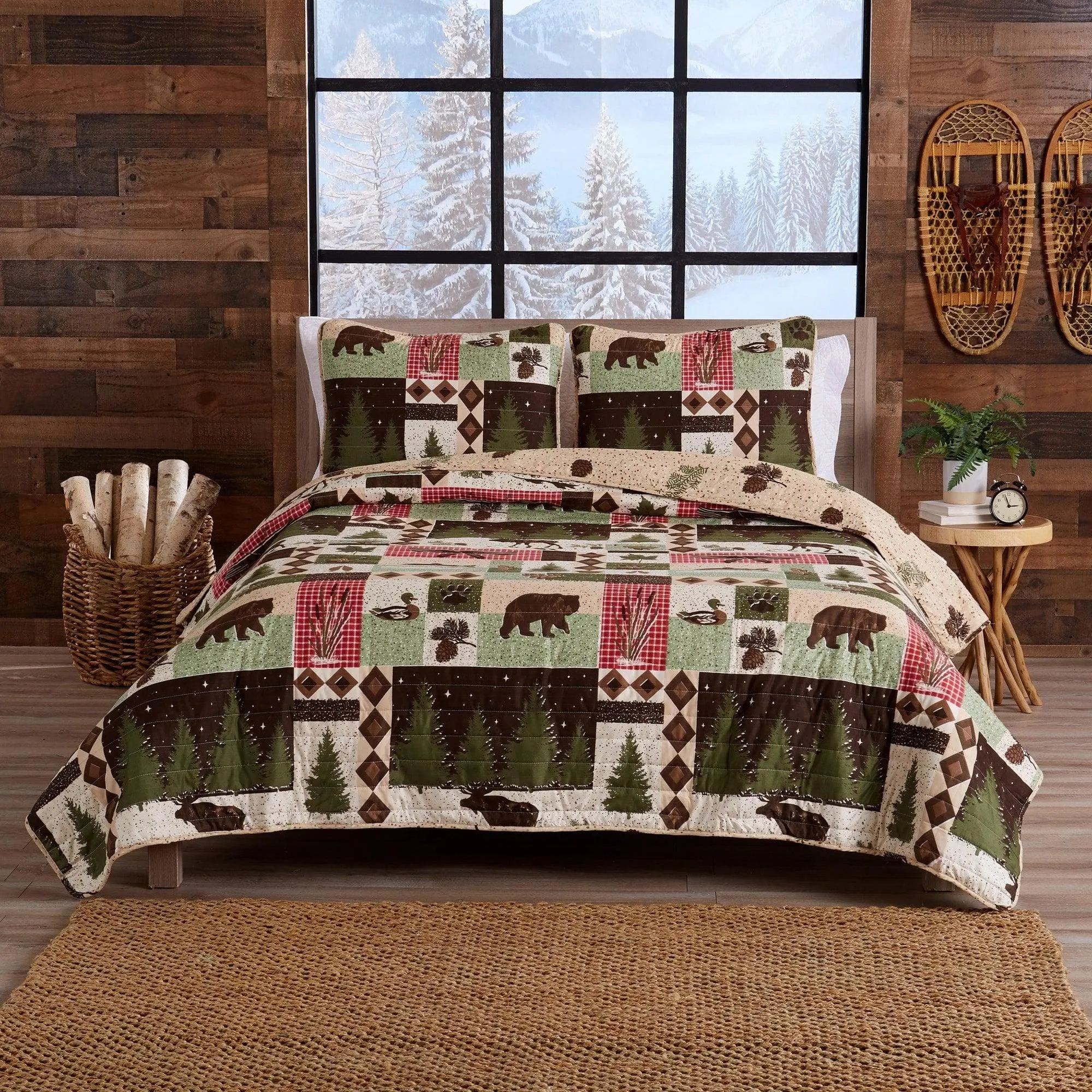 Wild Forest Reversible Quilt Set bedding set, comforter set