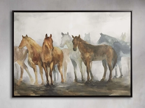 Wild Horses Framed Print Wall Art,canvas wall art set