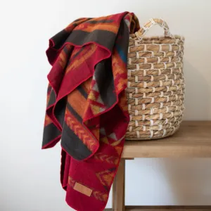 Wildfire Red Handwoven Blanket bookcase, standing shelf