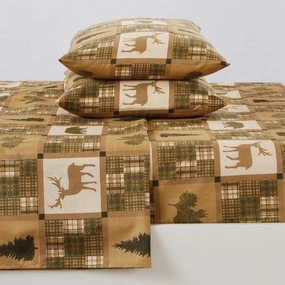 Wildlife and Plaid Lodge Sheets luxury bedding, duvet cover