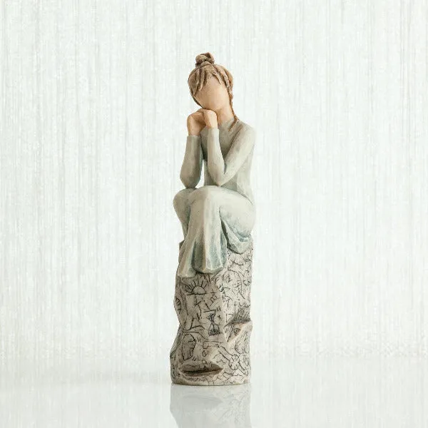 Willow Tree Patience Figurine Decorative Mirror,Home Decor Mirror