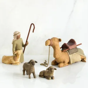 Willow Tree Shepherd and Stable Animals Decorative Mirror,Home Decor Mirror